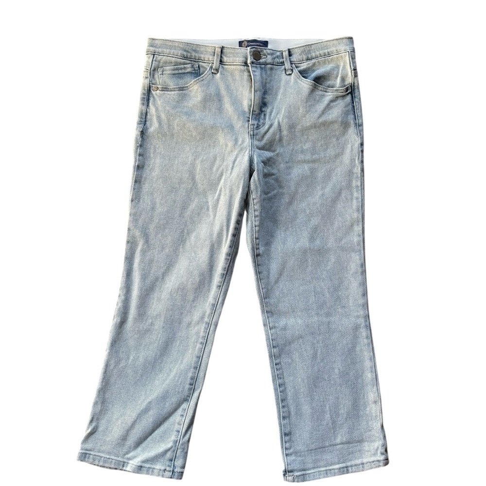 Democracy Ab’Solution Straight Cropped High Waist Jean Sz 14 Light Wash Stretch